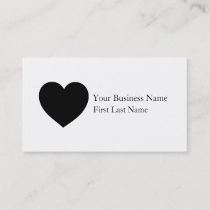 Simple coeur noir cartes de visite personnalisés