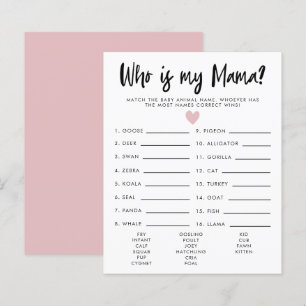 Simple Coeur Rose Qui Est Mon Baby shower Mama Jeu