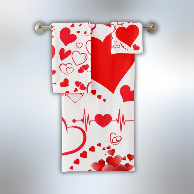 Simple Coeurs Rouges Amour Romantique Sur Blanc | (Créateur téléchargé)