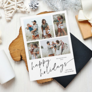 Simple Collage Photo Script Joyeux Vacances Magnet