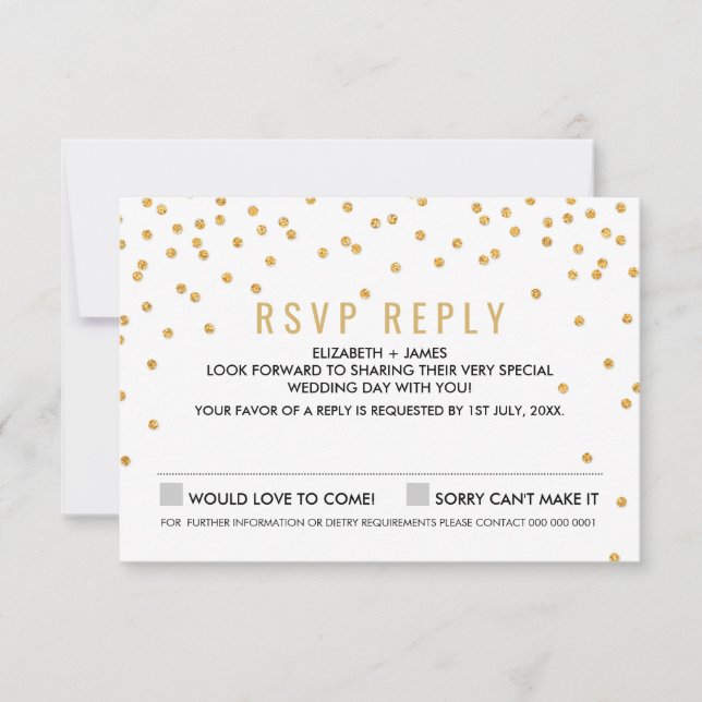 SIMPLE CONFETTI RSVP parties scintillant en or gla (Devant)