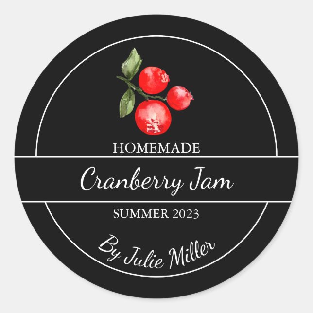 Simple confiture de canneberge maison Étiquette no (Devant)