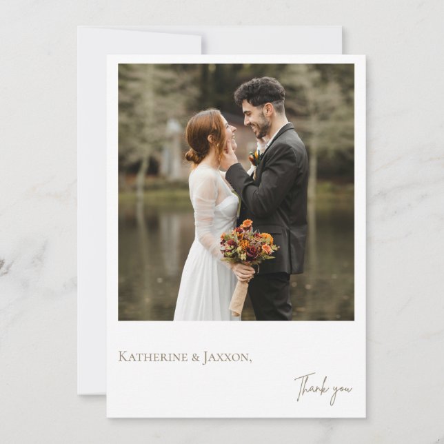 Simple couple de mariage Photo Merci II (Devant)