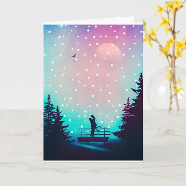 Simple Couple Romantique sous la Carte de Vœux de  (Fleur jaune)