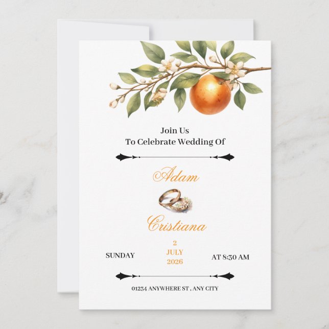 Simple Couple Wedding Invitation (Devant)