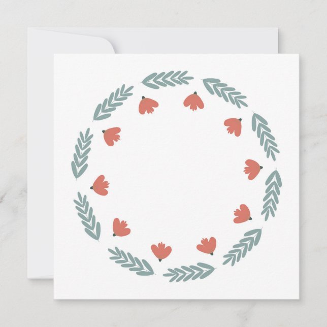 Simple couronne mignonne de fleurs et de plantes c (Devant)