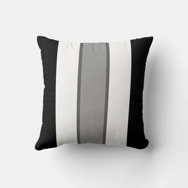 Simple Coussin de Jet Monochrome à Rayures 40 cm (Verso)