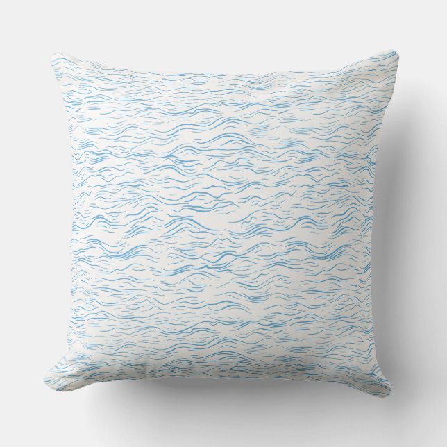 Simple Coussin Décoratif de Vagues de Mer Côtières (Recto)
