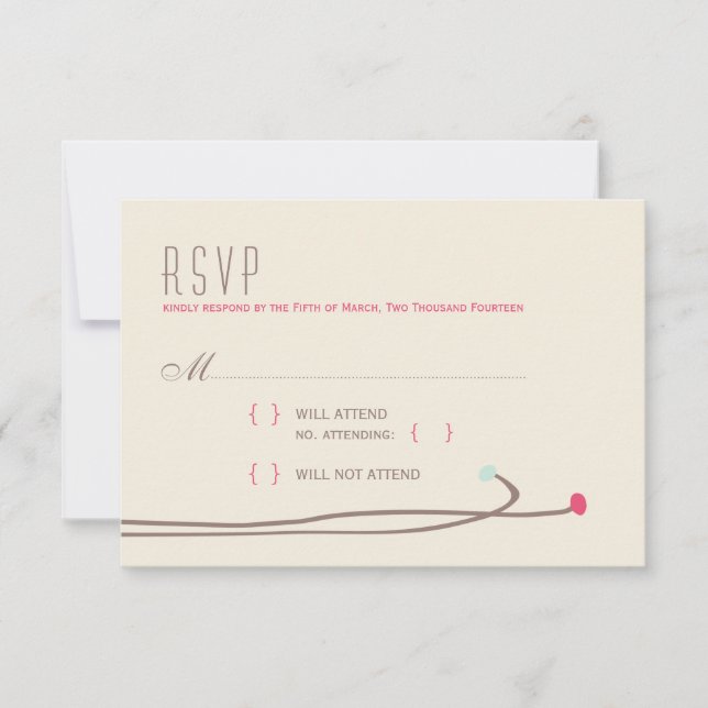 Simple Dahlia - Rustic Modern Wedding RSVP (Devant)