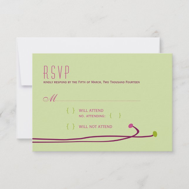 Simple Dahlia - Vert & Violet RSVP (Devant)