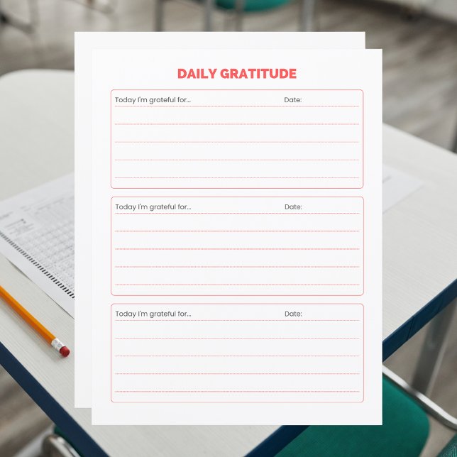Simple Daily Gratitude Journal Worksheet (Créateur téléchargé)