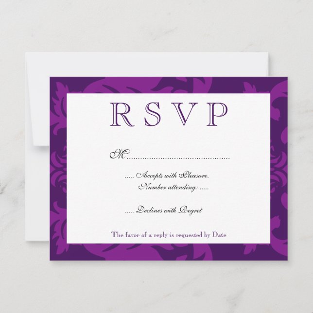 Simple Damask Eggplant RSVP (Devant)