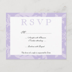 Simple Damask Lilac RSVP