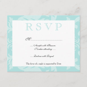 Simple Damask Robin's Egg Blue RSVP