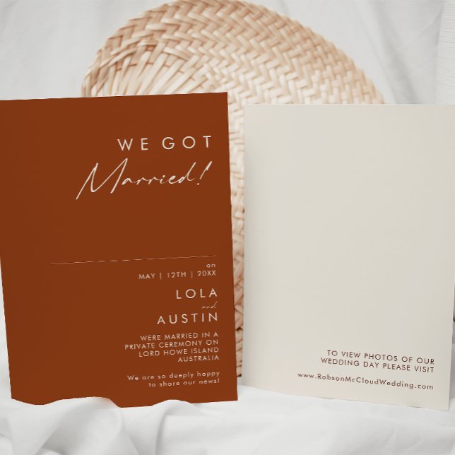 Simple Désert | Faire-part de fuite en terracotta (Créateur téléchargé)