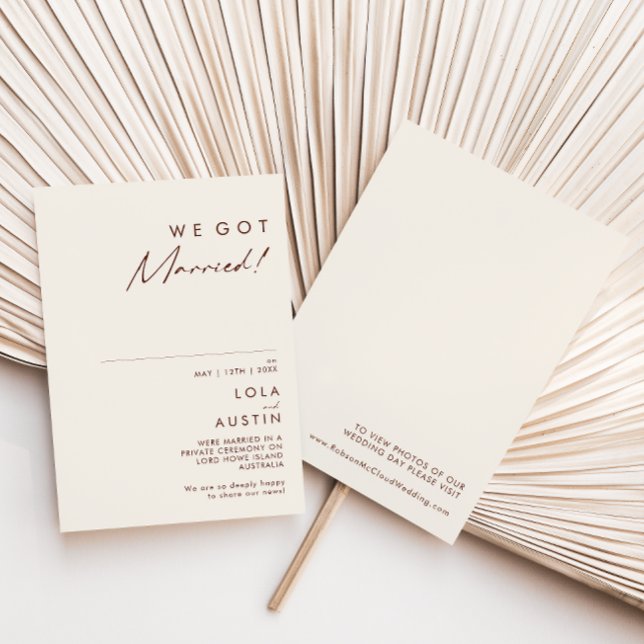 Simple Désert Faire-part naturel blanc Elopement (Créateur téléchargé)