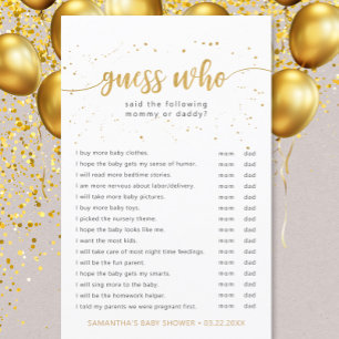 Simple Devis Qui baby shower jeu