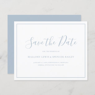 Simple Dusty Blue Budget Mariage Enregistrer la da