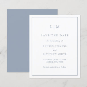 Simple Dusty Blue Budget Mariage Enregistrer la da
