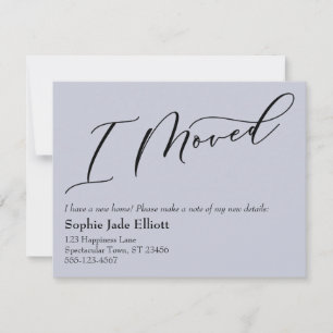 Simple Dusty Blue I Moved Nouvelle carte d'adresse