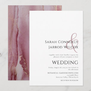 Simple Dusty Faire-part de mariage rose