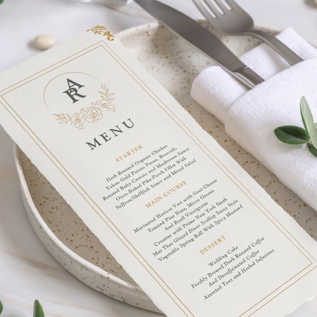 Simple Elégance Moderne Menu Mariage (Créateur téléchargé)