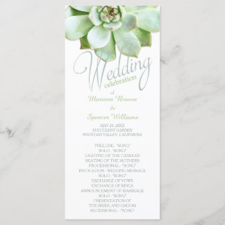 Simple Élégance Programme de Mariage Succulent
