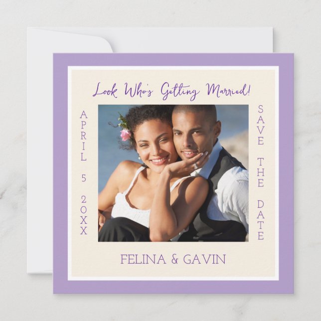 Simple Elegance! Save the Date Flat Card (Devant)