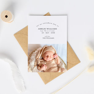 Simple Elegant 2 Photos Nouveau Faire-part bébé