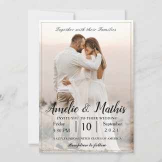 Simple élégant avec photo Wedding Invitations