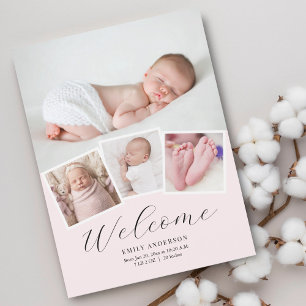 Simple Elegant Baby Girl Faire-part de naissance p