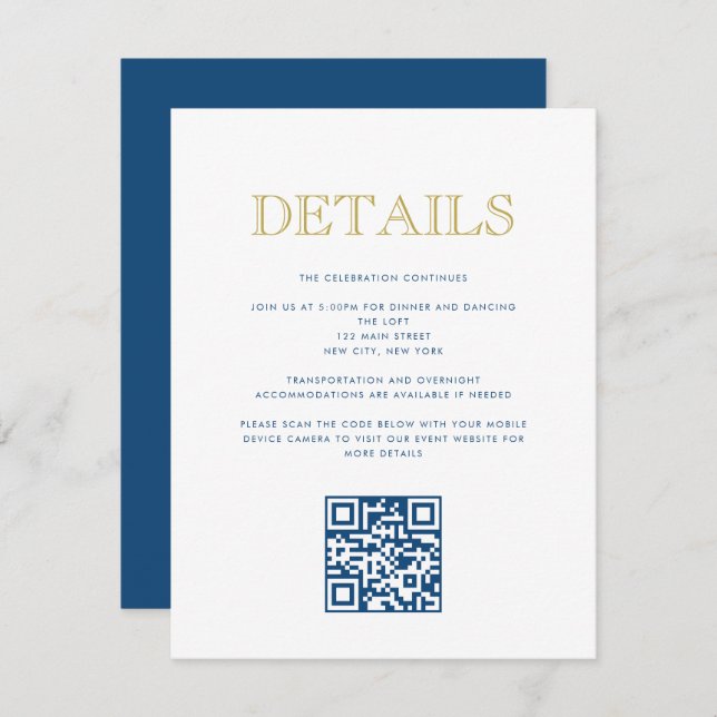 Simple Elegant Bar Mitzvah-QR Code carte détaillée (Devant / Derrière)