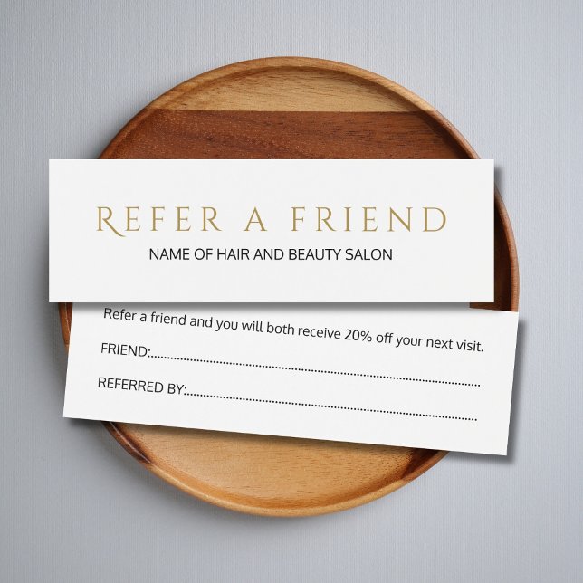 Simple Elégant blanc Faux Gold Carte de référence (Créateur téléchargé)
