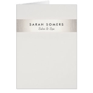 Simple élégant blanc moderne FAUX Silver Striped