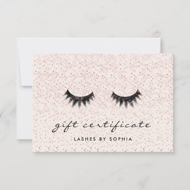 Simple Elegant Blush Pink Lashes Certificat cadeau (Devant)