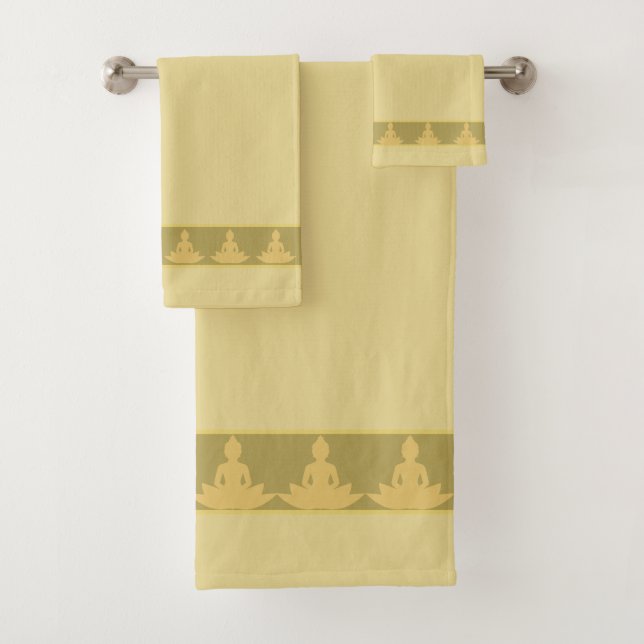 Simple, Élégant, Bouddha doré moderne sur beige (En situation)