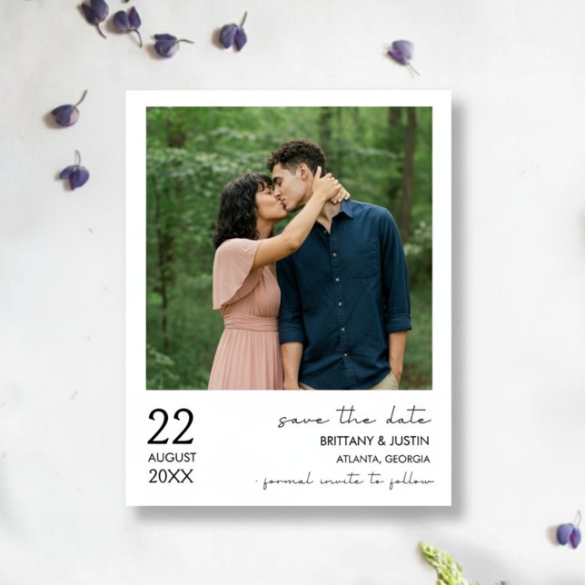 Simple Élégant Chic Photo Mariage Save the Date (Simple Elegant Chic Photo Wedding Save the Date)