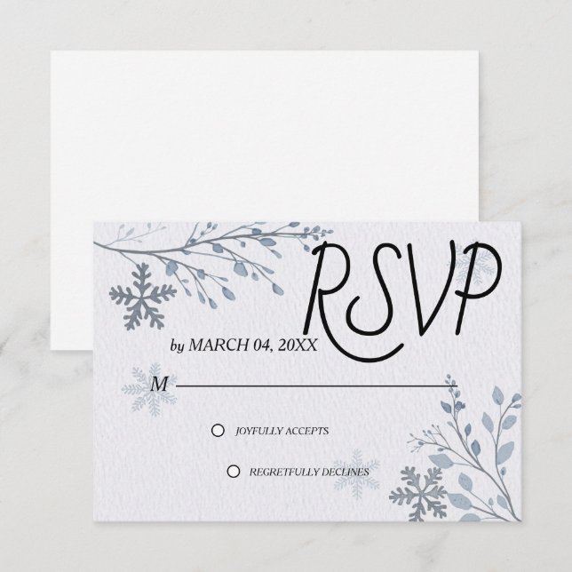 Simple Élégant Classique Mariage RSVP (Devant / Derrière)