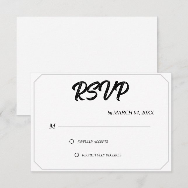 Simple Élégant Classique Mariage RSVP Moderne (Devant / Derrière)