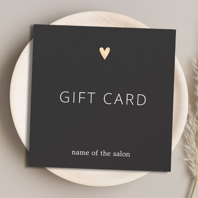 Simple Elegant Dark Grey Faux Gold Heart Beauty (Créateur téléchargé)