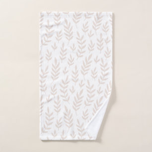 Simple élégant doux beige blanc feuille serviette