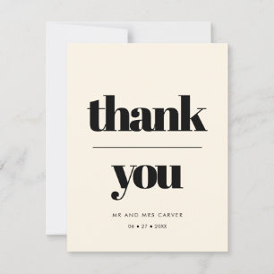 Simple, élégant et chic mariage Merci crème