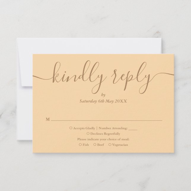 Simple Élégant Faire-Part de Mariage Champagne (Devant)