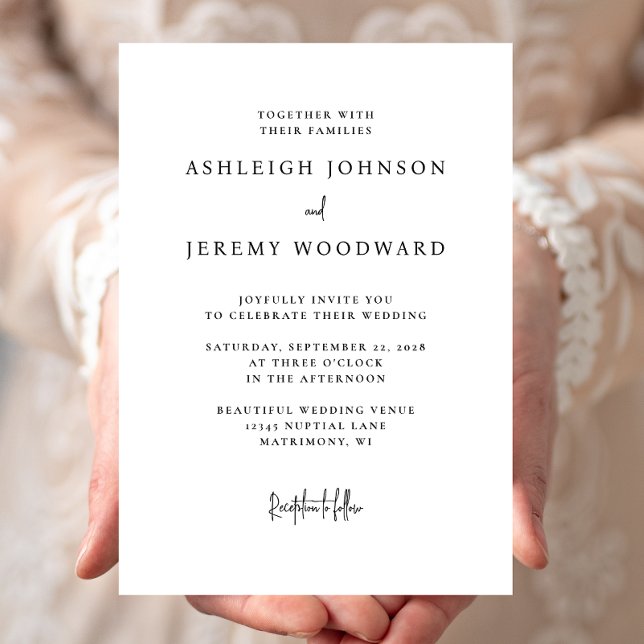 Simple Elegant Faire-part de mariage noir et blanc (Créateur téléchargé)