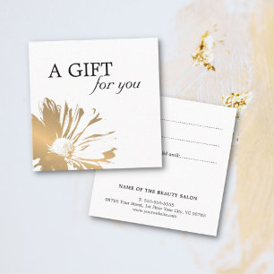 Simple Elegant Faux Gold Floral Certificat cadeau