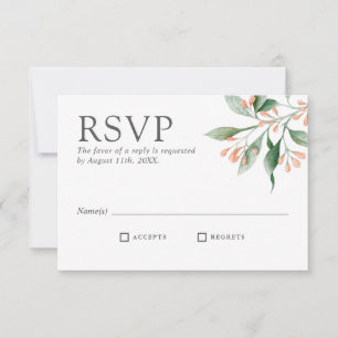 Simple Élégant Fleurs Aquarelle Mariage RSVP