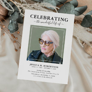 Simple Elegant Funeral Memorial Programme