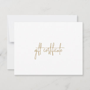 Simple Elegant Gold Business Certificat cadeau