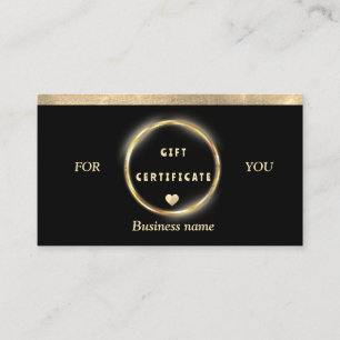 Simple Elegant Gold Foil Coeur Certificat cadeau