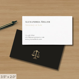 Simple Elegant Gold Justice Carte de visite juridi